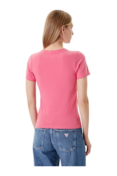 Guess Jeans Women Pink Slim Fit T-Shirt W4Yi04J1314-A619