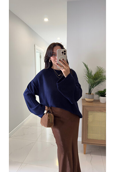 BİRCANÇİL Tricotaj cu mâneci largi Alin bleumarin