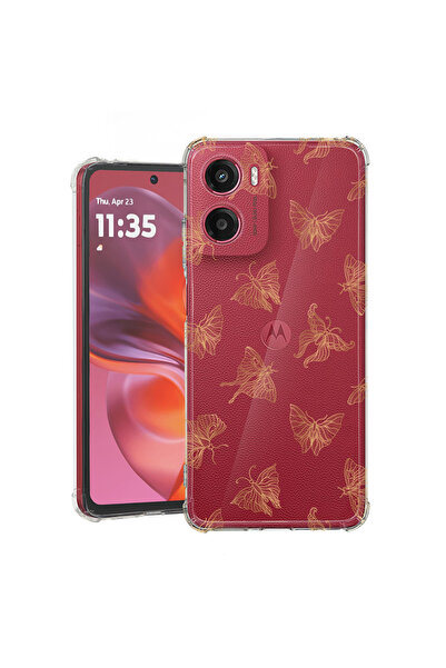 bestcase Carcasă antișoc pentru Motorola Moto G06, fluture auriu, 2078499 AS 919