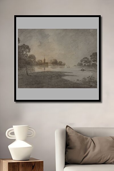 Teona Ahşap Tablou decorativ din lemn dreptunghiular cu vedere la răsăritul soarelui, cu aspect de cadru