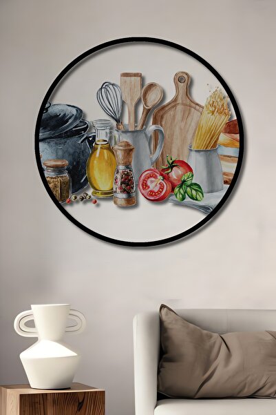 Teona Ahşap Tablă decorativă din lemn cu aspect rotund, accesorii de bucătări...