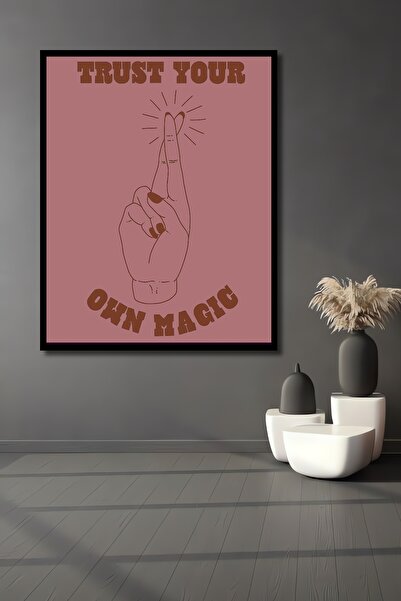 Teona Ahşap Tablou decorativ din lemn dreptunghiular Fiți încrezător în magia proprie Aspect de cadru