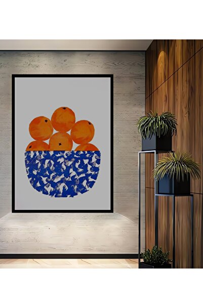 Teona Ahşap Tablou decorativ din lemn dreptunghiular cu portocale într-un cad...