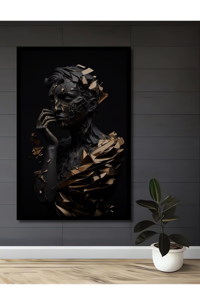 Teona Ahşap Tablou decorativ din lemn dreptunghiular cu aspect de rama cu gânduri strălucitoare