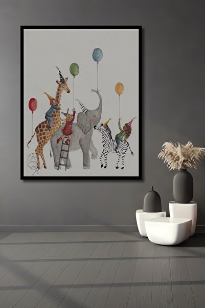 Teona Ahşap Tablou decorativ din lemn dreptunghiular, aspect de cadru cu anim...