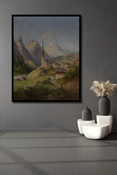 Teona Ahşap Tablou decorativ din lemn dreptunghiular cu cadru cu vedere la pe...