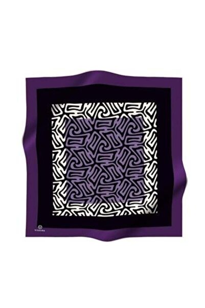 Vissona Μεταξωτό μαντήλι Tivil 51373 - 6 - 0001 - 0026 Μωβ Ζέβρα Μοτίβο