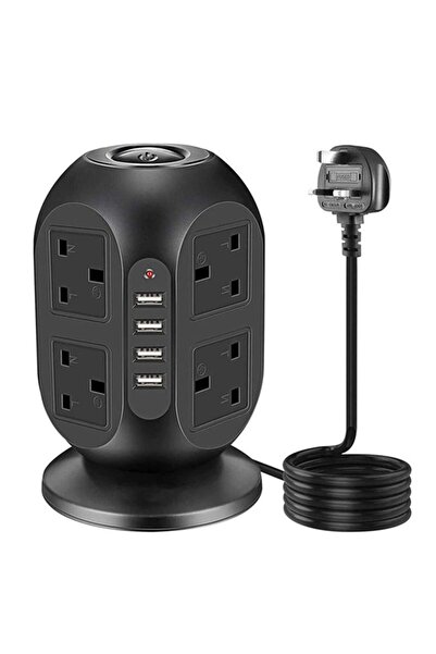 COOYA Power Strip Surge Protector,8 AC Multiple Outlets 4 USB, Power Tower Desktop Charging Station