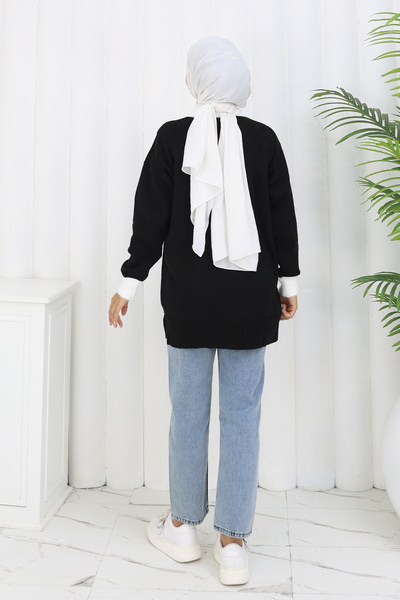 benguen Πλεκτό με σχέδιο Tunik S3017 Μαύρο