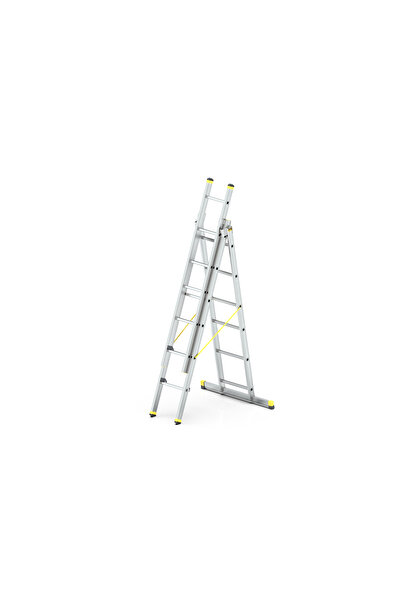 Genel Markalar - SKYBEST 3X6 Basamaklı Üç Parçalı Çok Amaçlı Alüminyum Merdiven