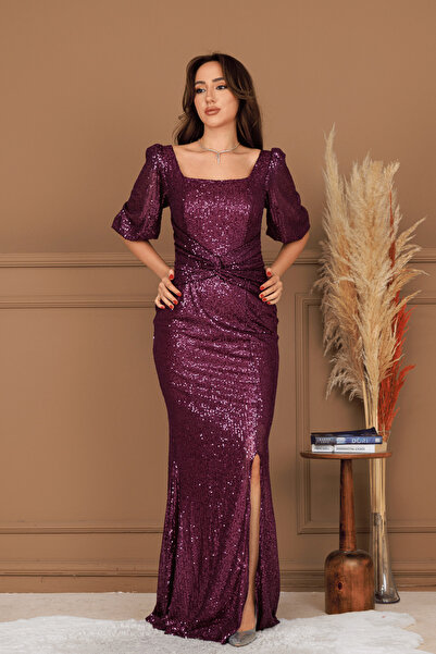 BEYBOS Βραδινό φόρεμα με παγιέτες με υφασμάτινο κόμπο - ΜΩΒΕ ΜΩΒΕ