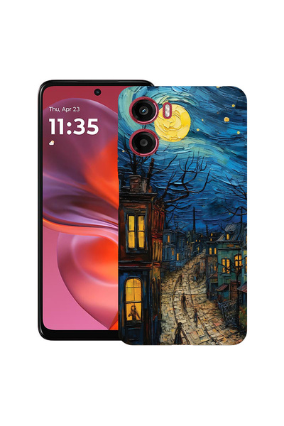 bestcase Carcasă ultra subțire TPU pentru Motorola Moto G06, Van Gogh City Li...