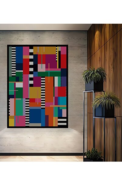 Teona Ahşap Tablou decorativ din lemn dreptunghiular cu aspect de cadru geome...