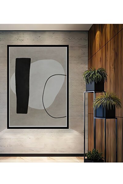 Teona Ahşap Διακοσμητικό ξύλινο ορθογώνιο πίνακα με αφηρημένη φιγούρα απόστασης με εμφάνιση πλαισίου
