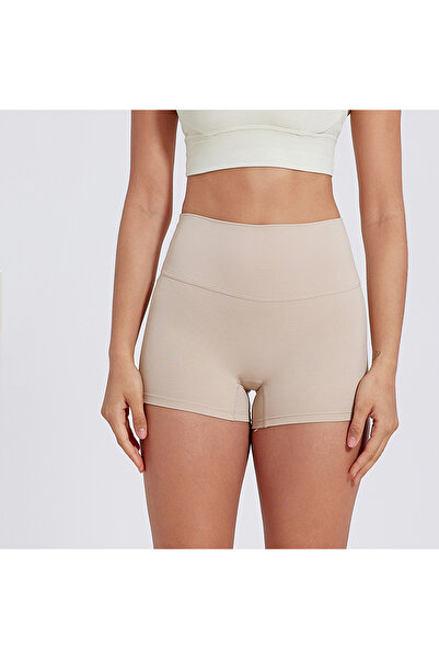 Choice23 M Milk tea Women Sports Shorts High Waist Yoga Shorts Slim Fit Butt ...