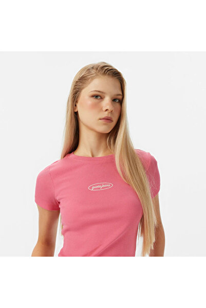 Guess Women's Pink Slim Fit Logo T-Shirt W5Yp37Ka0H1-A619
