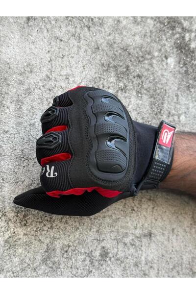 MOTOKIT Revertech Aura Red - Touchscreen Compatible Men's Motorcycle Gloves