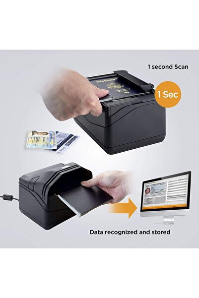 Plustek X Mini Passport Scanner, Compatible with ICAO Doc 9303 Standard with Fast Recognition Speed