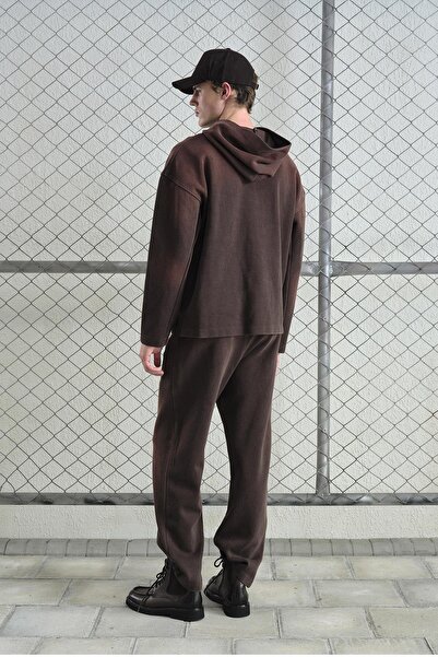 GIESTO Brown Sweatshirt with Effective Logo Detail