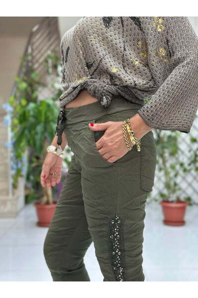 Punta Otantik Yg60008 Italian Side Pulpayet Cotton Pants Khaki