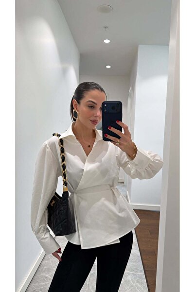 sinemkivanc co قميص أنفيلوب بأكمام مطوية وتفاصيل مميزة