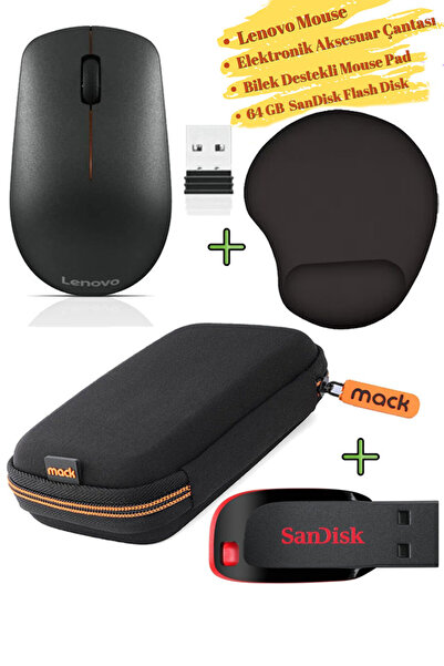 LENOVO Mouse 400, Mousepad, Elektronik Aksesuar Çantası Harddisk Çantası, 64 GB Flash Bellek, Flash Disk