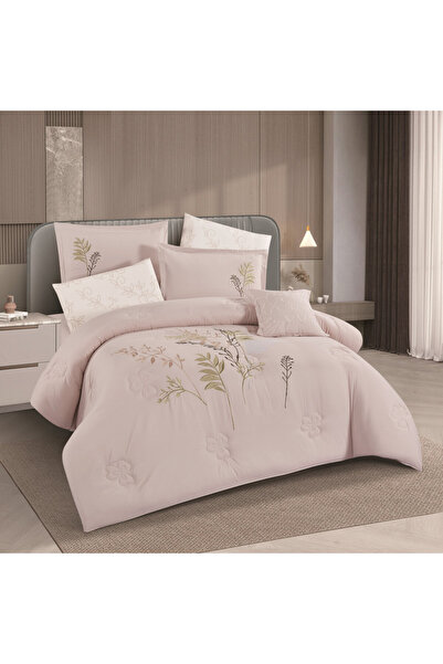 HOURS Horse Luxury Microfiber Summer Bedspread Embroidered for Double Bed Size 200x200 cm, 8 Pieces, 240 Stitches