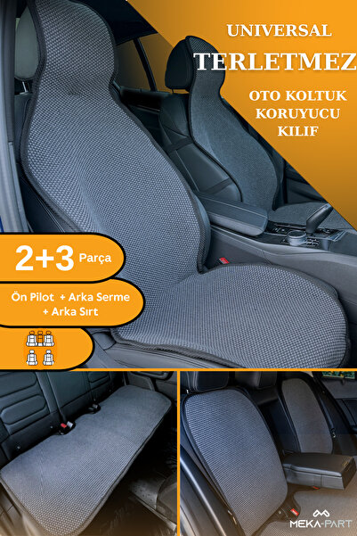 TREND Anti-Sweat Car Seat Protector Cover 100% Cotton 5-Piece Full Set Smoked Mercedes E-Class All Models