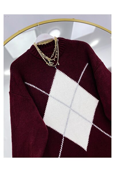 YEDİLALE Patterned Zero-Necklace Tricot Sweater [80/85 cm Medium, Can Be Ironed]