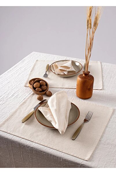 diclecollection 4-Piece Organic Raw Cloth American Service Napkin 35X45Cm