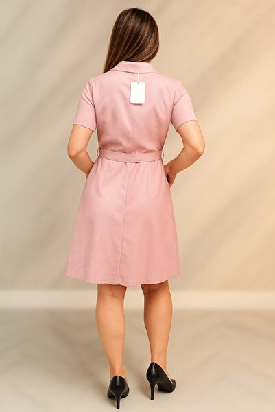 OEM - Short powder pink dress with collar S-M-L INTL