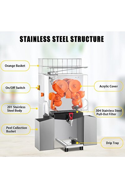 Sonled Commercial Orange Juicer Machines, Automatically Peeling auto Juice Beverage Machine 25-35Pcs