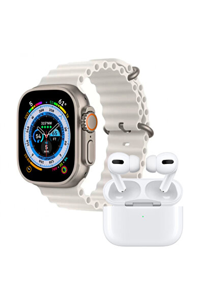 MagExpert Smartwatch Ultra Plus + Wireless Headphones Set, gray strap, Wireless charger
