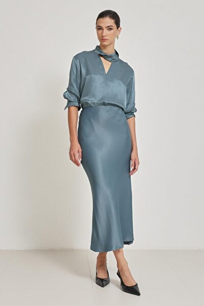 Setre Kuvars Tam Kalıp Midi Boy Etek