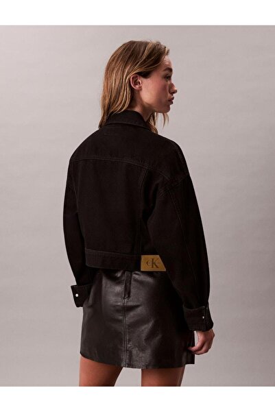 Calvin Klein DENIM CROPPED JACKET SOFT BLACK