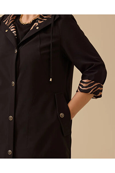 Gala-Xi Plus Size Lined Overcoat with Pockets