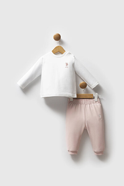 U.S. Polo Assn. U.S.Polo Assn Baby Girl 3-Piece Set - Powder