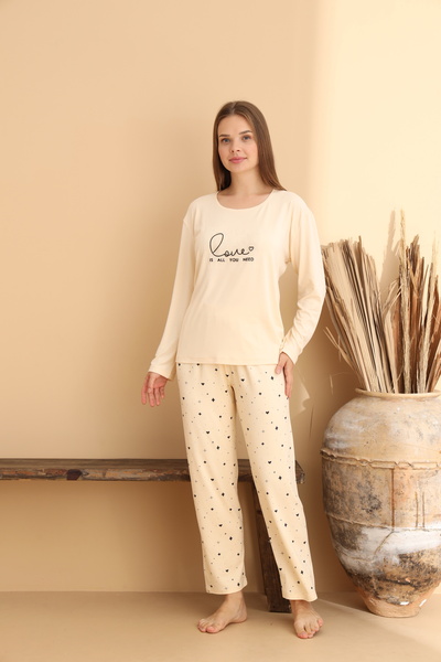 ELİTOL Love Sarı Pijama Takımı