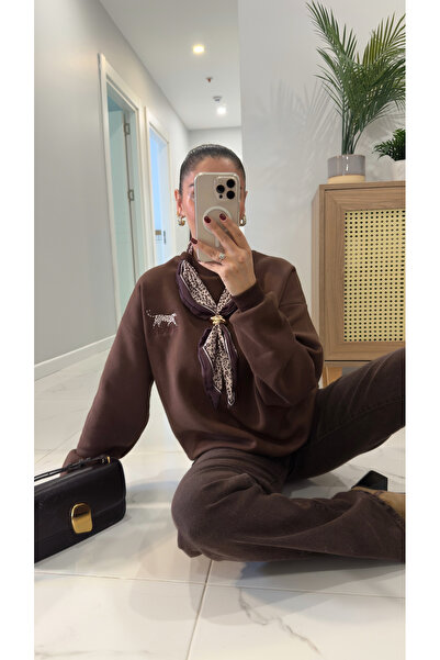 BİRCANÇİL سترة رافيكس كوفي الذهبية ذات التفاصيل المميزة مع وشاح