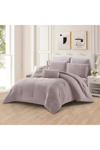 HOURS مفرش شتوي فرو ومخمل بحشوة ثقيلة مناسب لمقاس سرير مفرد 120×200 سم من هورس مكون من 4قطع 250 غرزة