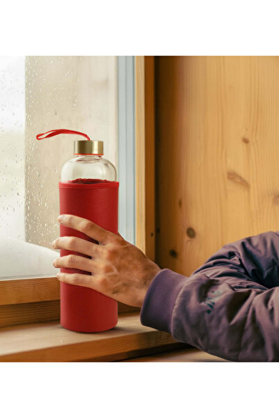 Trendmiya Glass Flask with Leather Cover