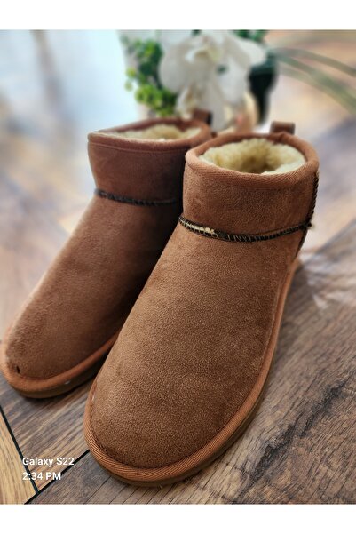 McMelzo Kadın İçi Tüylü İnce Taban Kahve Bot