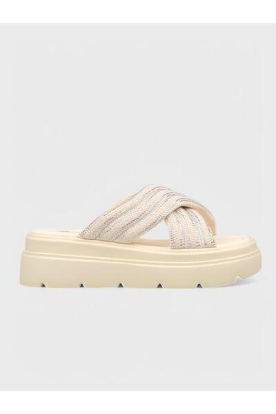Sadık Yılmaz Women's summer flat slippers - 553 414-3 - beige