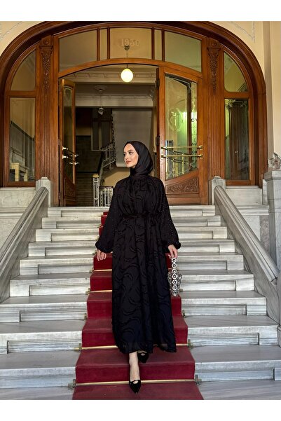 FUSHYA Taşlı Güpür Detaylı Elbise