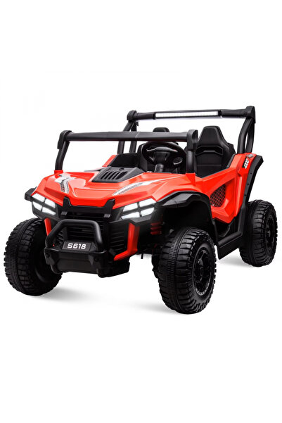 LeanToys Masinuta electrica pentru copii 4x4 S618 red, cu deschidere usi, tel...