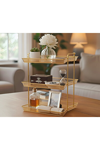 Cozy Nest 3-Tier Golden Modern Serving Tray Stand, Elegant Dessert Display Rack for Home, Kitchen & Decoration