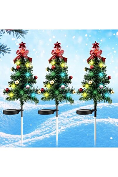 FOXMAG24 Solar garden lamp, LED, tree shape, waterproof, with stake, 68cm height, multicolor