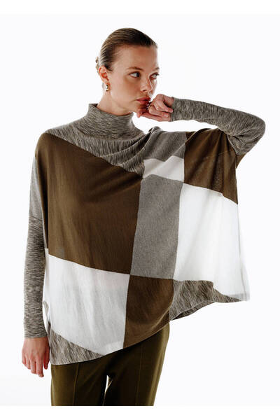 Knitss Color Block Merino Wool Blend Knitwear Tunic