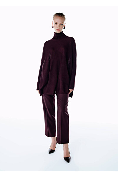 Knitss Purple Merino Wool Blend Knitwear Tunic