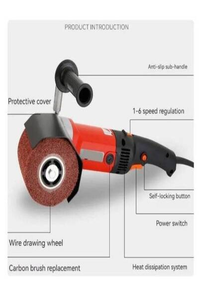 Spo sculeprofionline Sanding machine with satin drum, red sanding drum, power 1200W
